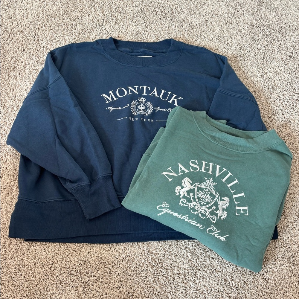 Abercrombie slight crop crew necks
